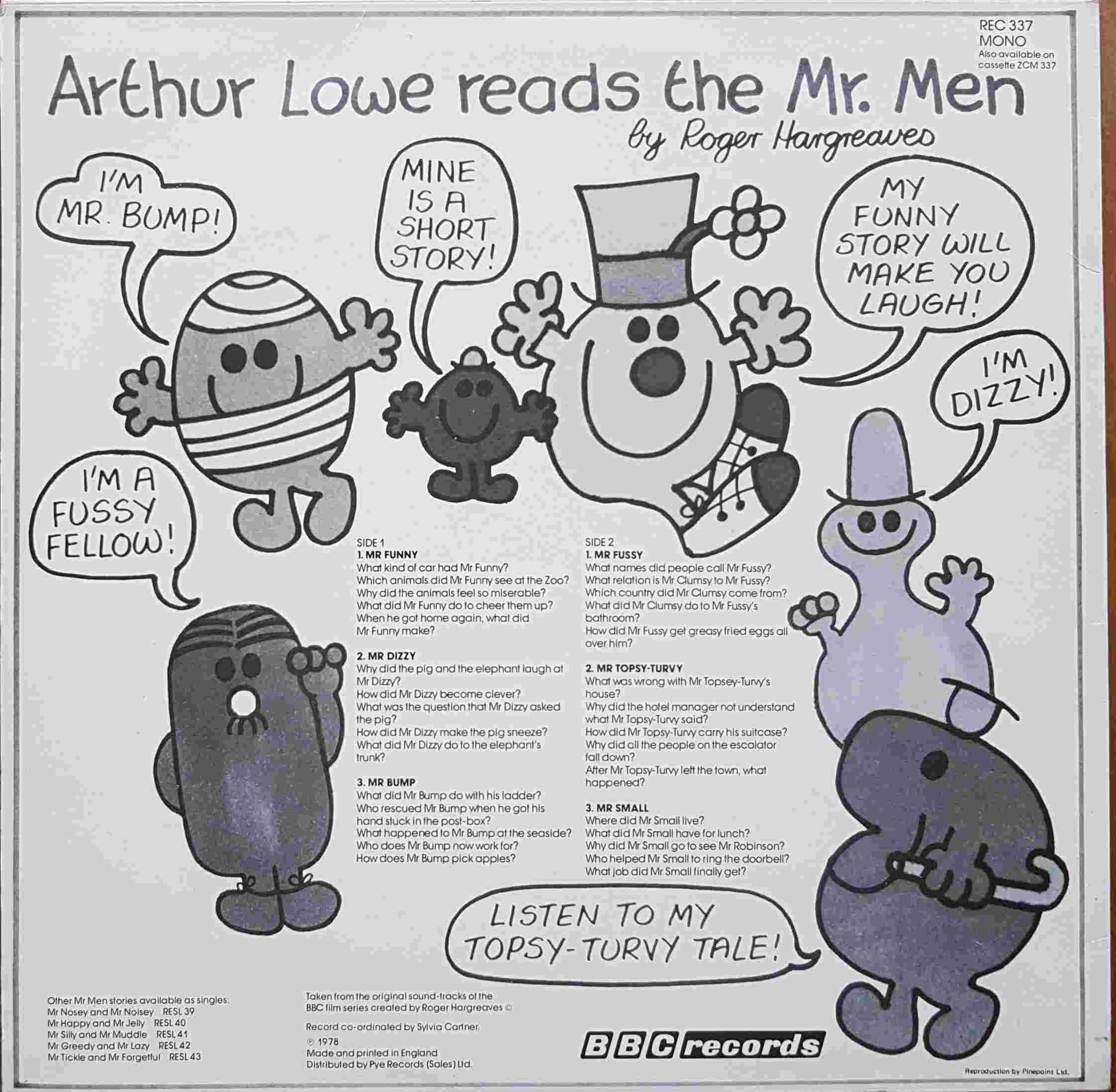 Picture of REC 337 Mr. Men stories by artist Roger Hargreaves from the BBC records and Tapes library